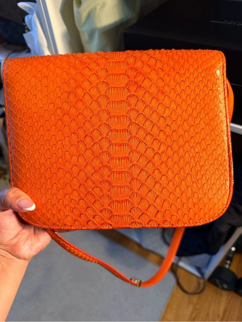Celine Classic Python Snakeskin Orange